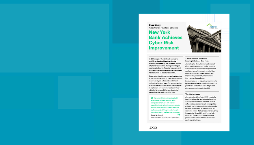 NY-Based Bank Strengthens Cyber Risk Posture | Axio