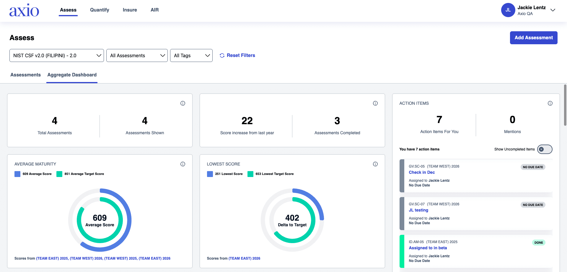 Cybersecurity Assessment product screenshot
